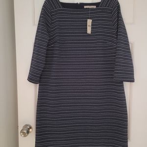 Loft Petite Striped Square Neck Dress